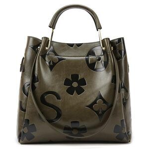 3115 Bucket Bag ,Floral Embossed Tote Bag Trendy Vintage Crossbody Bag